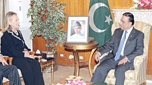 Hillary Clinton and President Zardari