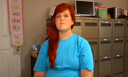 dyed-red hair