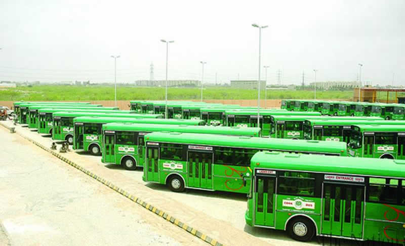 Green bus in karachi