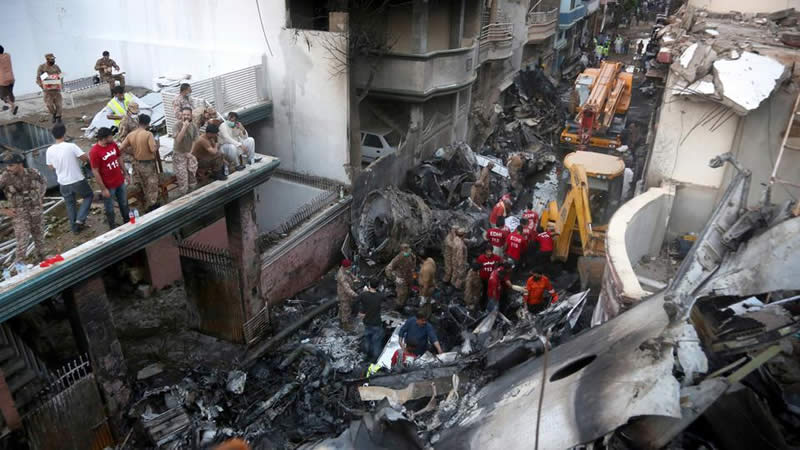 Sindh Health Ministry reports 97 Deaths, two Survivors in Plane Crash